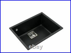UNDERMOUNT Granite Composite Kitchen Sink, Single Bowl Waste Kit, 555 x 425