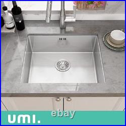 Undermount Kitchen Sink Single Bowl 50x40cm Chrome Stainless Steel