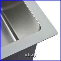 Undermount Kitchen Sink Single Bowl High Qualit 3mm Thick Stainless Steel UK