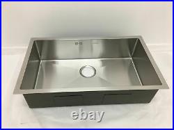 Undermount Kitchen Sink Single Bowl Stainless Steel 750x440x200mm, Square Corn