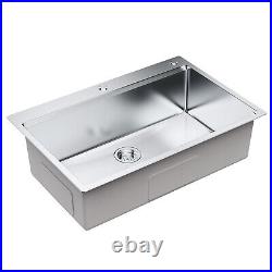 VEVOR 33 Kitchen Sink Top Mount Single Bowl Basin Stainless Steel Kitchen Bar