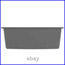 VidaXL Kitchen Sink with Overflow Hole Grey Granite Single Bowl Waste Kit