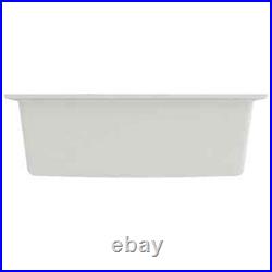 VidaXL Kitchen Sink with Overflow Hole White Granite Single Bowl Waste Kit