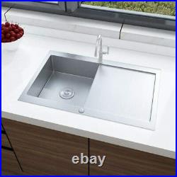 Warmiehomy 1.0mm Stainless Steel Kitchen Sink Inset Single Bowl Reversible