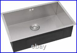 Warmiehomy Single Bowl Inset and Undermount Kitchen Sink 70cm L x 45cm W