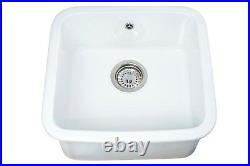 White Ceramic Kitchen 1.0 Single Bowl Sink Undermount or inset Installation