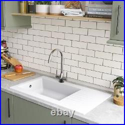 White Kitchen Sink Composite Resin Single Bowl Essence Amelia New Boxed
