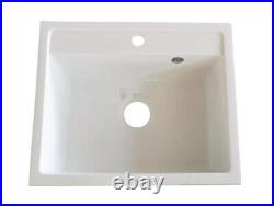 White Topmount Granite Sink with Overflow Hole White Granite Single Bowl Sink