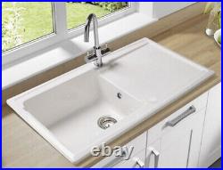 White ceramic kitchen sink